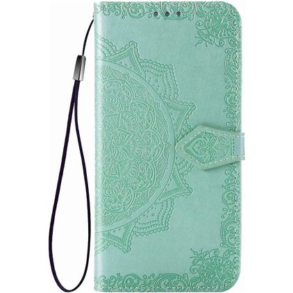 Mobigear Mandala Housse Motorola One Fusion Plus Etui Porte-Monnaie - Turquoise