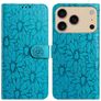Mobigear Flowers Housse iPhone 17 Pro Etui Porte-Monnaie - Bleu