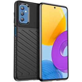 Mobigear Groove Coque Samsung Galaxy M52 Coque arrière en TPU Souple - Noir