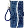 Mobigear Glitter Housse iPhone 12 Etui Porte-Monnaie - Bleu