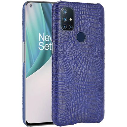 Mobigear Croco OnePlus Nord N10 5G Plastique rigide Coque arrière - Bleu