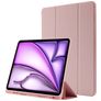 Mobigear Tri-Fold Gel Coque iPad Air 13 Pouces (2025) Etui en TPU,Similicuir + Porte-crayon - Rose