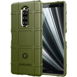 Mobigear Rugged Shield Coque Sony Xperia 1 Coque arrière en TPU Souple Anti-Chocs - Vert