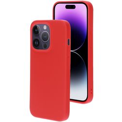 Mobiparts Coque iPhone 14 Pro Coque arrière en Silicone - Scarlet Red