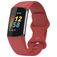 Mobigear Sport Dual Bracelet Silicone Fitbit Charge 5 Fermeture à clou et passant - Rouge