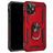 Mobigear Armor Ring Coque iPhone 12 Pro Coque arrière Rigide Anti-Chocs avec Anneau-Support - Rouge