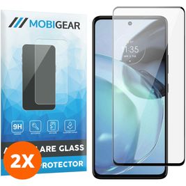 Mobigear Premium Motorola Moto G72 Verre trempé Protection d'écran - Compatible Coque - Noir (Lot de 2)