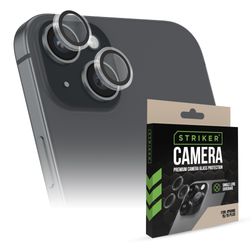 Striker Single Lens iPhone 15 Plus Verre trempé Protection Objectif Caméra - Compatible Coque - Noir