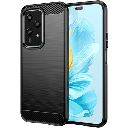 Mobigear Brushed Slim Coque HONOR 200 Lite Coque arrière en TPU Souple - Noir