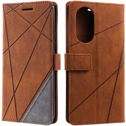 Mobigear Rhombus Housse OPPO Reno 8T 4G Etui Porte-Monnaie - Marron