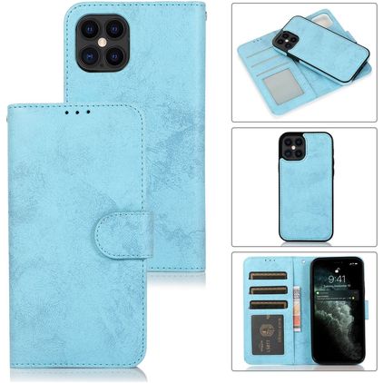 Mobigear Wallet Housse iPhone 12 Pro Etui avec Coque Détachable Porte-Monnaie - Baby Blue