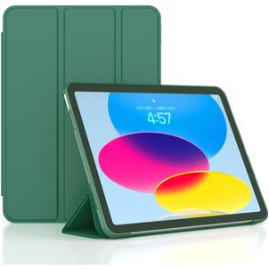 Mobigear Tri-Fold Gel Coque iPad 10 (2022) Etui en TPU,Similicuir - Vert