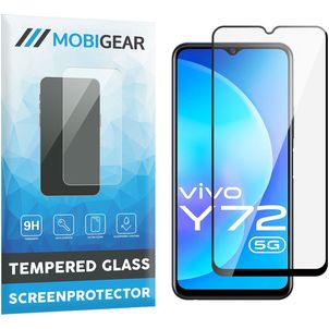 Mobigear Premium Vivo Y72 Verre trempé Protection d'écran - Compatible Coque - Noir