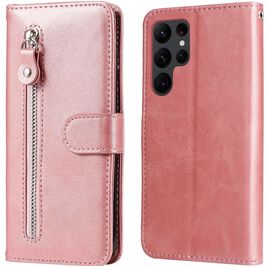 Mobigear Zipper Housse Samsung Galaxy S23 Ultra Etui Porte-Monnaie - Rose doré Mobigear Zipper Housse Samsung Galaxy S23 Ultra Etui Porte-Monnaie - Rose doré