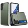 Mobigear Card Coque Samsung Galaxy S21 Plus Coque arrière Rigide Anti-Chocs avec Porte-Cartes - Vert armée