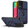 Mobigear Armor Ring Cam Slide Samsung Galaxy M53 Plastique rigide Coque arrière Antichoc avec bague de maintien - Bleu