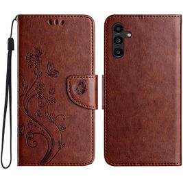 Mobigear Flowers Housse Samsung Galaxy A56 Etui Porte-Monnaie - Marron