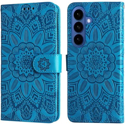 Mobigear Sunflower Housse Samsung Galaxy S26 Plus Etui Porte-Monnaie - Bleu