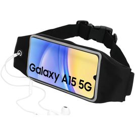 Mobiparts Comfort Fit Belt Brassard Téléphone Samsung Galaxy A15 Ceinture Coque de Sport en Neoprène - Noir