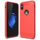 Mobigear Brushed Slim Coque iPhone XS Coque arrière en TPU Souple - Rouge