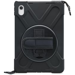 Xccess Survivor All-round Coque iPad Pro 11 Pouces (2022) Coque arrière en Plastique rigide,Silicone + Bandoulière + Support Amovible - Noir