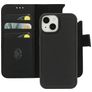 Mobiparts Housse iPhone 15 MagSafe Etui avec Coque Détachable en Cuir Véritable Porte-Monnaie - Noir