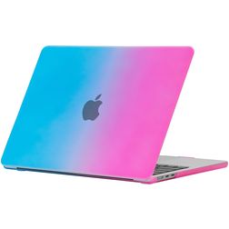 Mobigear Rainbow Matte MacBook Air 15 Pouces (2023-2026) Coque - Bleu / Rose - Model A2941 / A3114 / A3241 / A3448