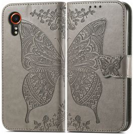 Mobigear Butterfly Housse Samsung Galaxy Xcover 7 Etui Porte-Monnaie - Gris