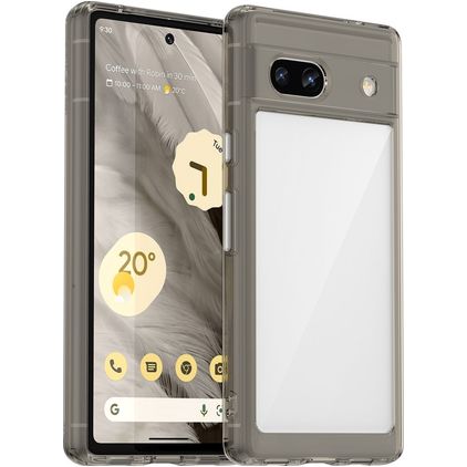 Mobigear Crystal Google Pixel 7a Plastique rigide Coque arrière - Transparent / Gris
