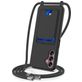 Mobigear Lanyard Card Samsung Galaxy S24 FE Coque avec cordon en Silicone et Porte-Cartes - Noir