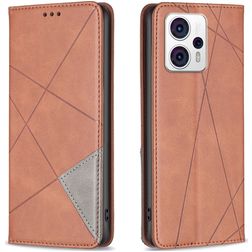 Mobigear Rhombus Slim Housse Motorola Moto G53 5G Etui - Marron