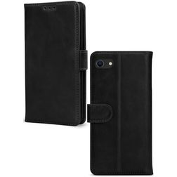 Mobilize Wallet Housse iPhone SE (2022) Etui en Cuir Véritable Porte-Monnaie - Noir