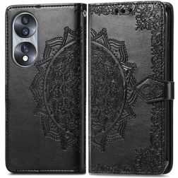 Mobigear Mandala Housse HONOR 70 Etui Porte-Monnaie - Noir