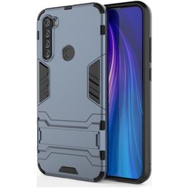 Mobigear Armor Stand Coque Xiaomi Redmi Note 8T Coque arrière Rigide Anti-Chocs avec Support Amovible - Bleu Marin