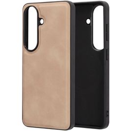 Mobiparts Classic Coque Samsung Galaxy S26 MagSafe Coque arrière en TPU,Similicuir - Moonstone Beige