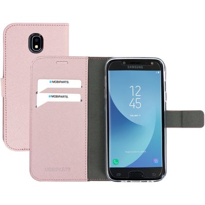 Mobiparts Saffiano Wallet Housse Samsung Galaxy J5 (2017) Etui Porte-Monnaie - Rose