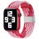 Mobigear Braided Bracelet Nylon Apple Watch Fermeture à pince - 49/46/45/44 mm - Rose / Rouge