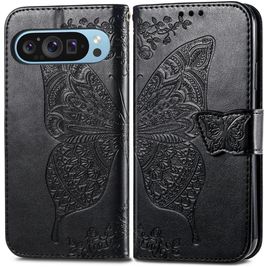 Mobigear Butterfly Housse Google Pixel 10 Etui Porte-Monnaie - Noir