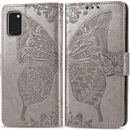 Mobigear Butterfly Housse Samsung Galaxy A41 Etui Porte-Monnaie - Gris