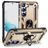 Mobigear Armor Ring Samsung Galaxy S23 Plastique rigide Coque arrière Antichoc avec bague de maintien - Or