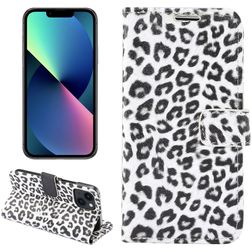 Mobigear Leopard Housse iPhone 14 Plus Etui Porte-Monnaie - Blanc