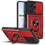 Mobigear Armor Ring Cam Slide Coque HONOR X7A Coque arrière Rigide Anti-Chocs avec Anneau-Support et Protecteur Lentilles - Rouge