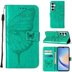 Mobigear Butterfly Housse Samsung Galaxy A35 Etui Porte-Monnaie - Vert