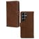 Mobilize Wallet Housse Samsung Galaxy S25 Ultra Etui en Cuir Véritable Porte-Monnaie - Marron