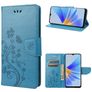 Mobigear Flowers Housse OPPO A17 Etui Porte-Monnaie - Bleu