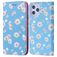 Mobigear Daisies Housse iPhone 12 Pro Max Etui Porte-Monnaie - Bleu