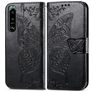 Mobigear Butterfly Housse Sony Xperia 5 IV Etui Porte-Monnaie - Noir