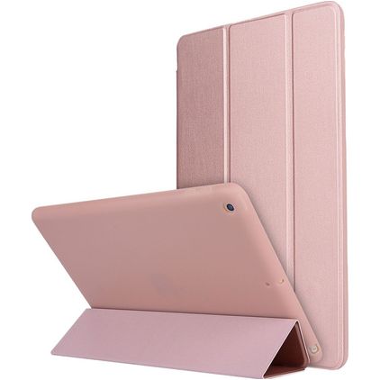 Mobigear Tri-Fold Gel Coque iPad 7 (2019) Etui en TPU,Similicuir - Rose doré