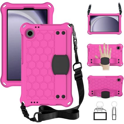 Mobigear HexStrap Coque Samsung Galaxy Tab A9 (2023) Coque arrière en EVA + Bandoulière - Rose