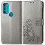 Mobigear Clover Housse Motorola Moto G71 5G Etui Porte-Monnaie - Gris